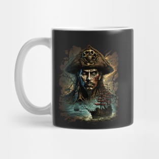 Captain Blackbeard Gothic Pirate Metal Design Mug